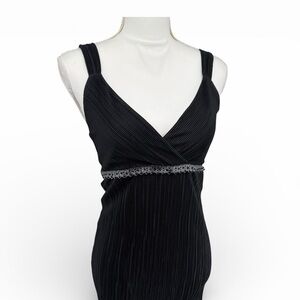 White House Black Market Black Polyester Tank Sleeveless Crinkle Womens Size XS